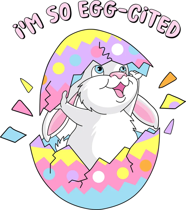 Egg-Cited Bunny DTF Transfer