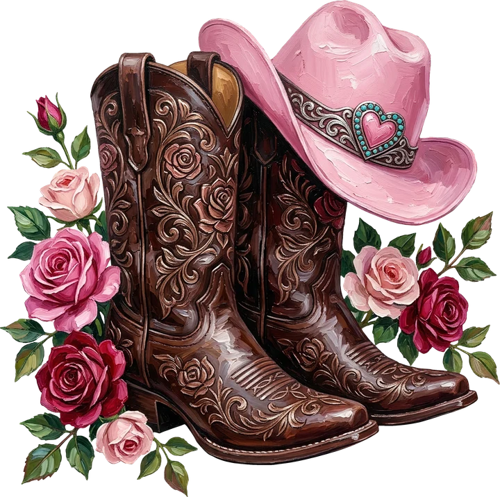 Cowboy Boots and Hat DTF Transfer