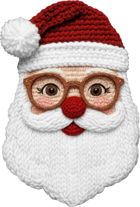 Santa Claus na may salamin at puting balbas — DTF Transfer