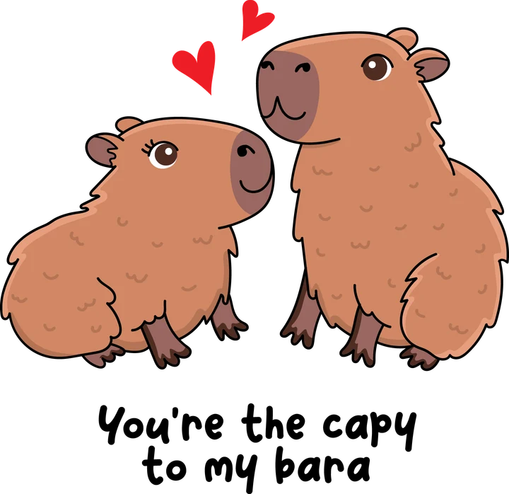 Capybara Love DTF Transfer