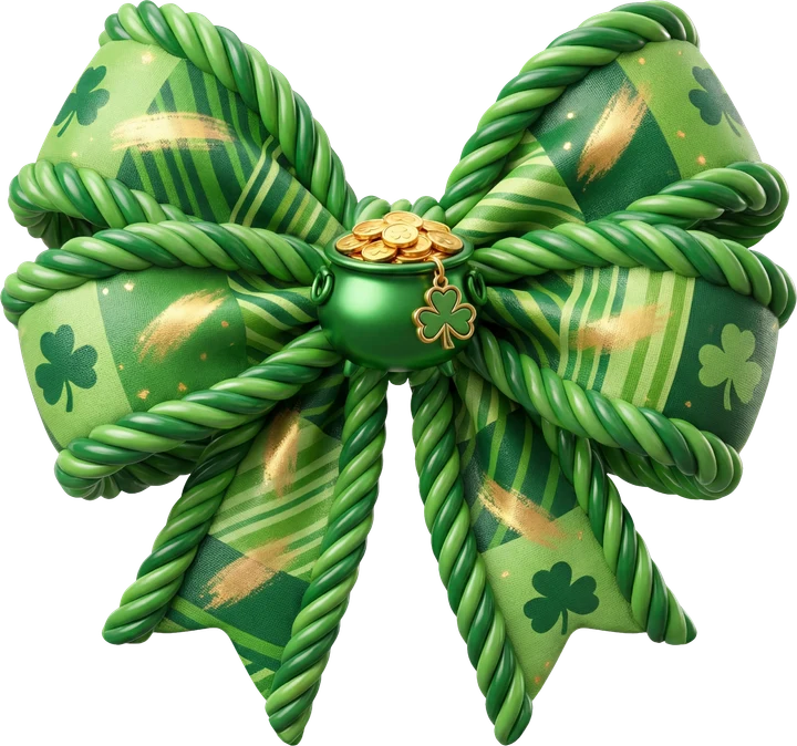 Green Shamrock Bow DTF Transfer