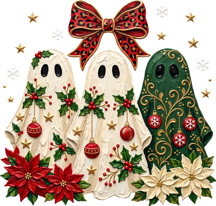 Ghostly Holiday Decor DTF Transfer
