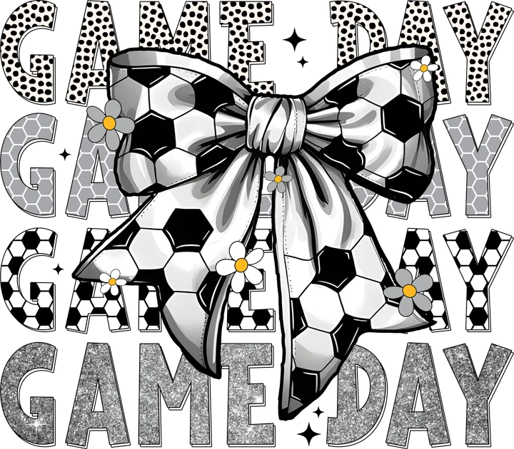 Soccer Game Day Bow DTF Transfer