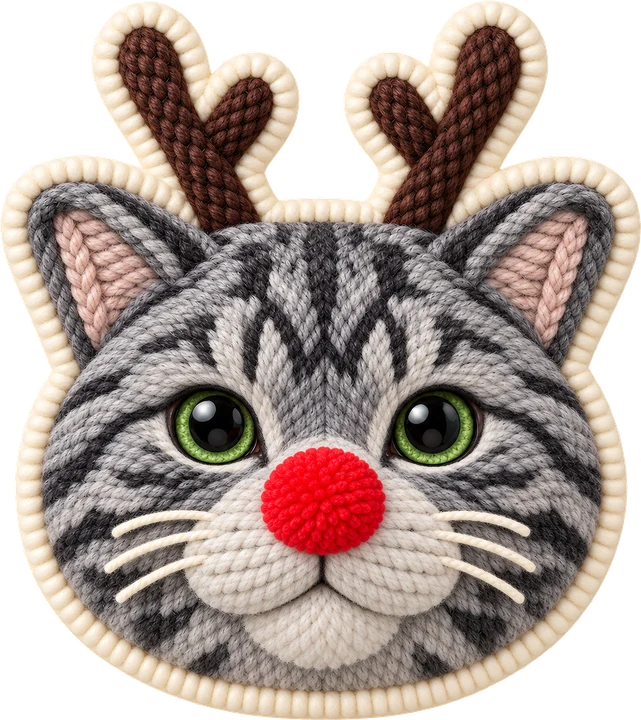 Reindeer Antler Cat DTF Transfer