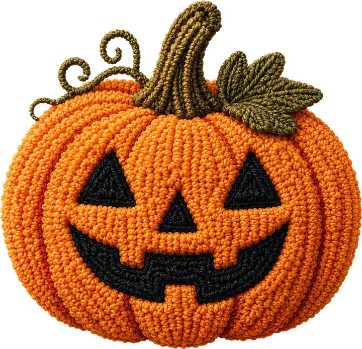 Crochet-Style Pumpkin DTF Transfer