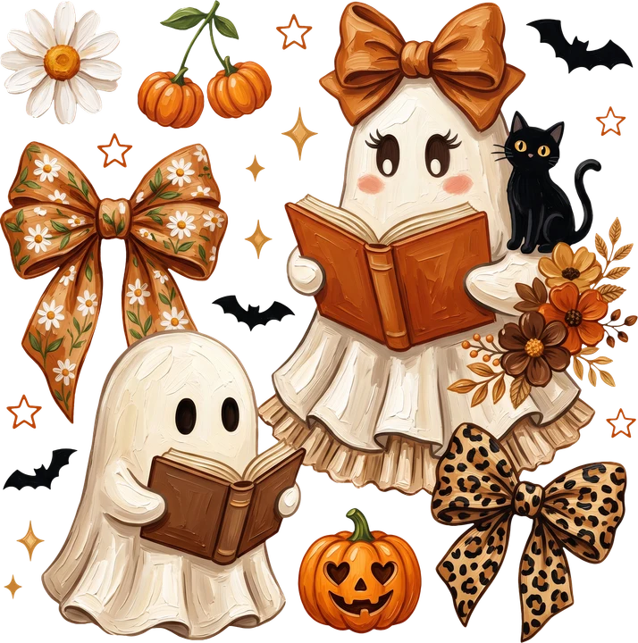 Ghostly Bookworms DTF Transfer