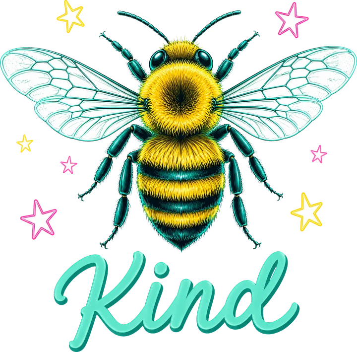 Kind Bee with Stars DTF Transfer