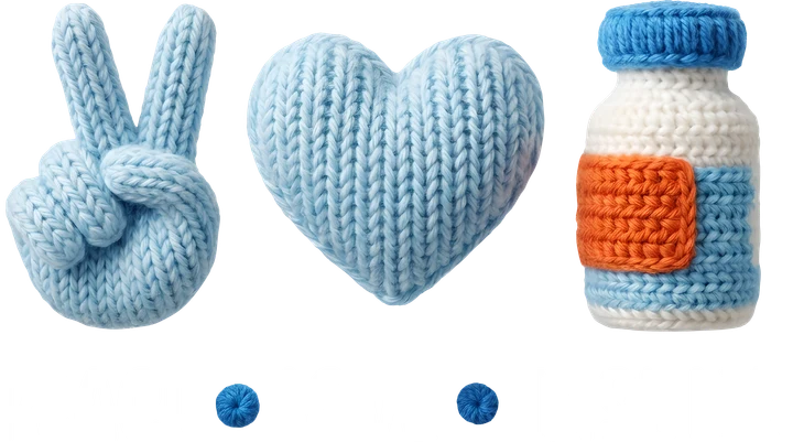 Knitted Peace Heart Medicine DTF Transfer