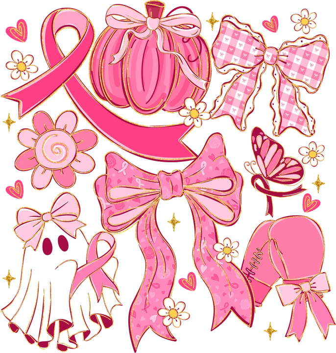 Pink Ribbon Awareness DTF Transfer