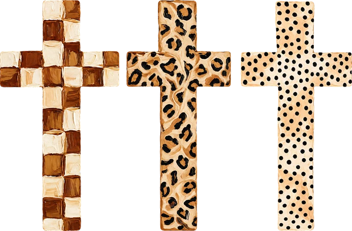 Three Patterned Crosses DTF Transfer
