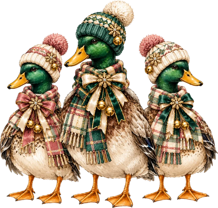 Three Festive birds DTF Transfer