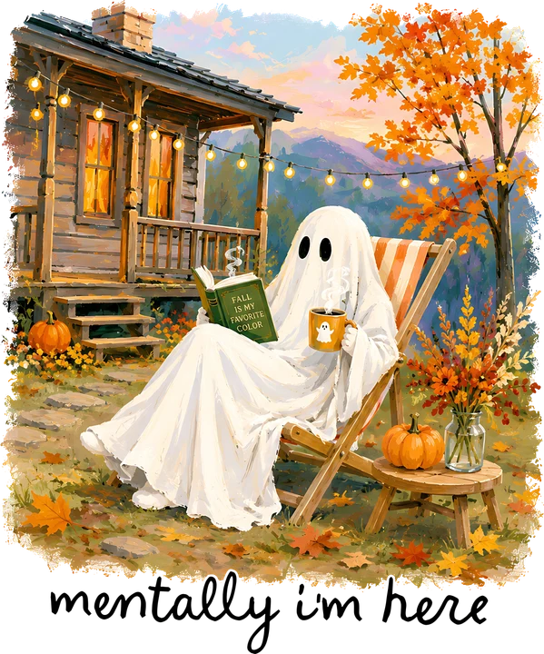 Ghost Reading Book DTF Transfer