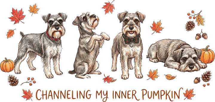 Schnauzers que canalizan su lado "calabaza" — Transfer DTF