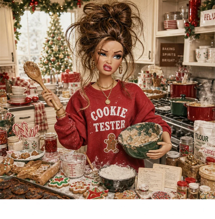 Cookie Tester Doll in Kitchen DTF Transfer