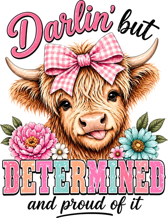 Cute Cow with Bow DTF Transfer