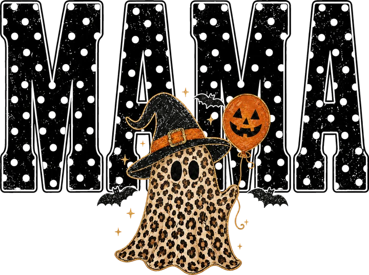 Bà mẹ ma quỷ trong đêm Halloween — Hình in chuyển nhiệt DTF