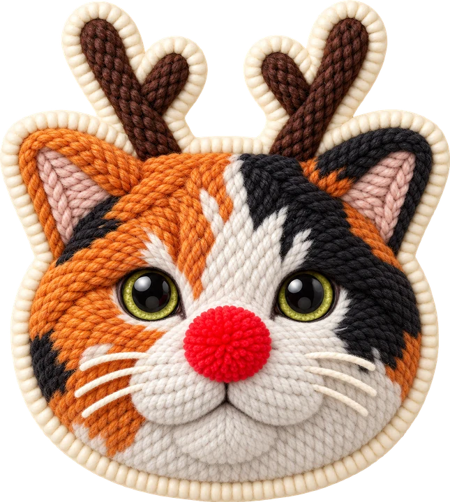 Reindeer Cat Face DTF Transfer