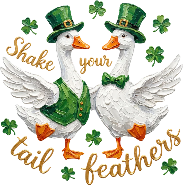 birds in Leprechaun Hats DTF Transfer