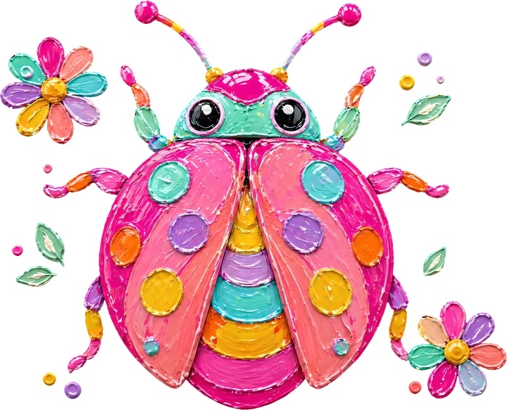 Rainbow Ladybug DTF Transfer