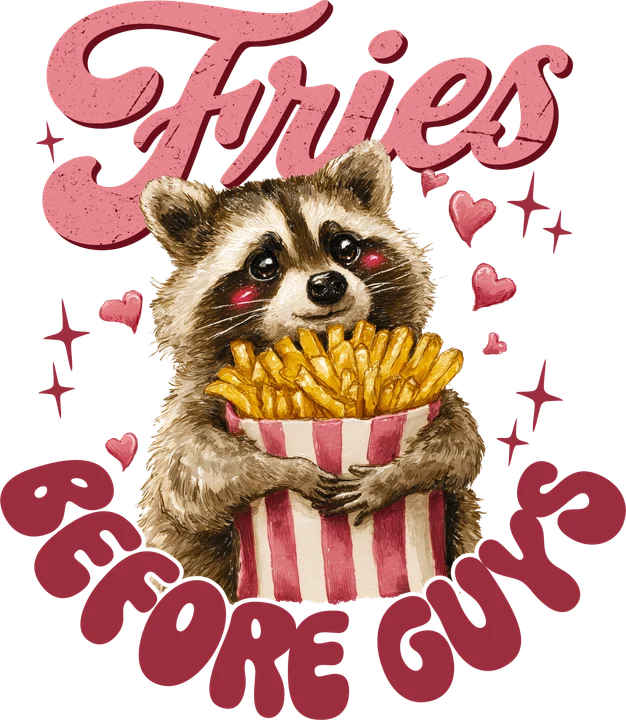 Raccoon With Fries DTF Transfer