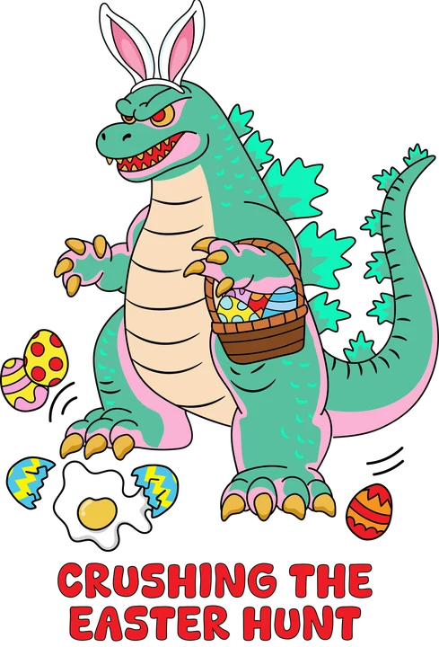 Bunny Godzilla Easter DTF Transfer
