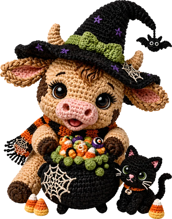 Cute Cow Witch DTF Transfer