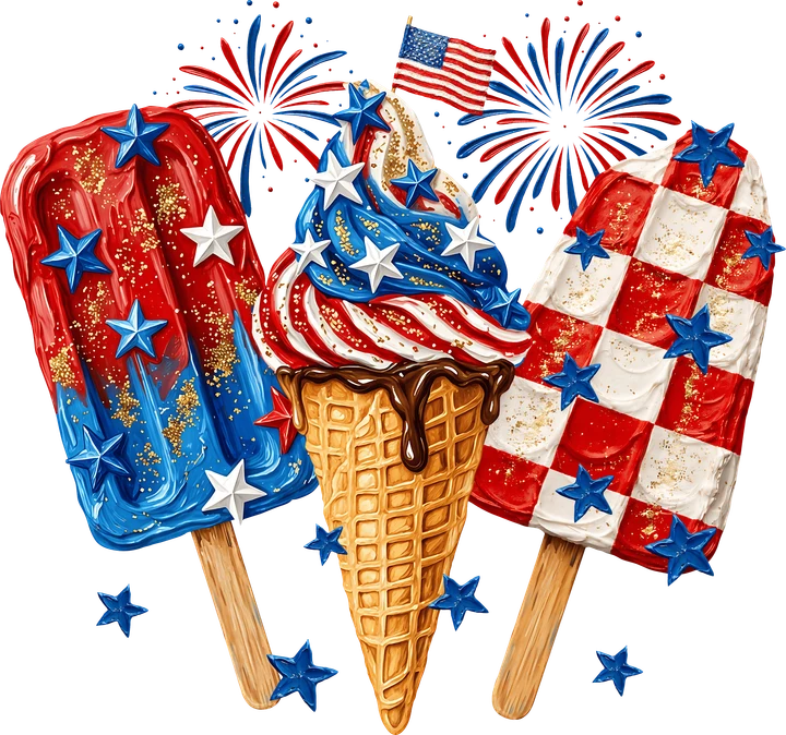 Patriotic Ice Cream DTF Transfer