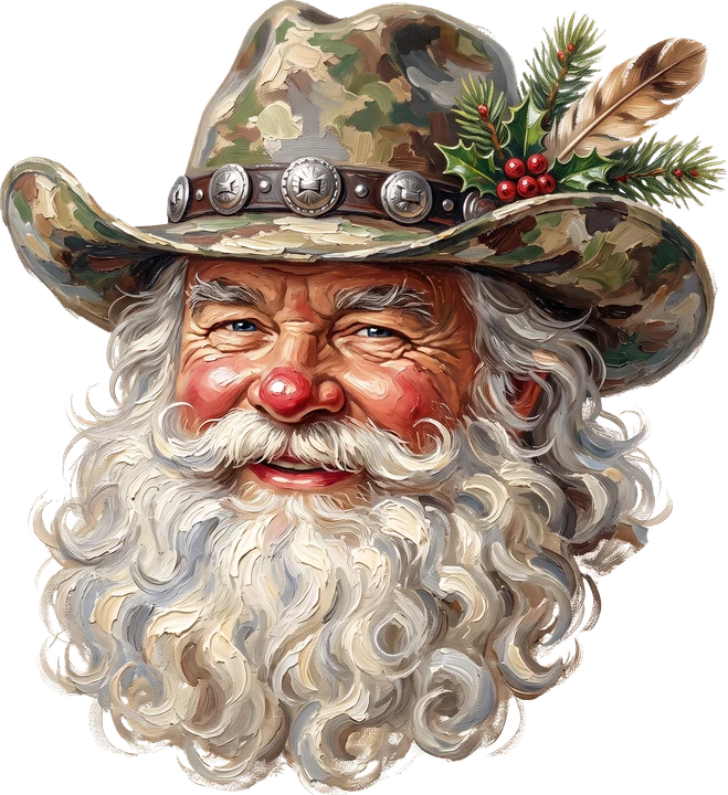 Camouflage Santa DTF Transfer