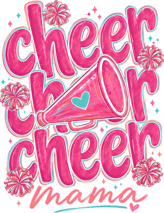 Pink Cheer Mama Megaphone DTF Transfer