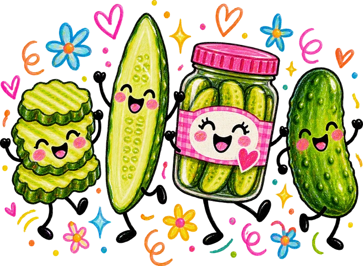 Cute Pickle Friends DTF Transfer