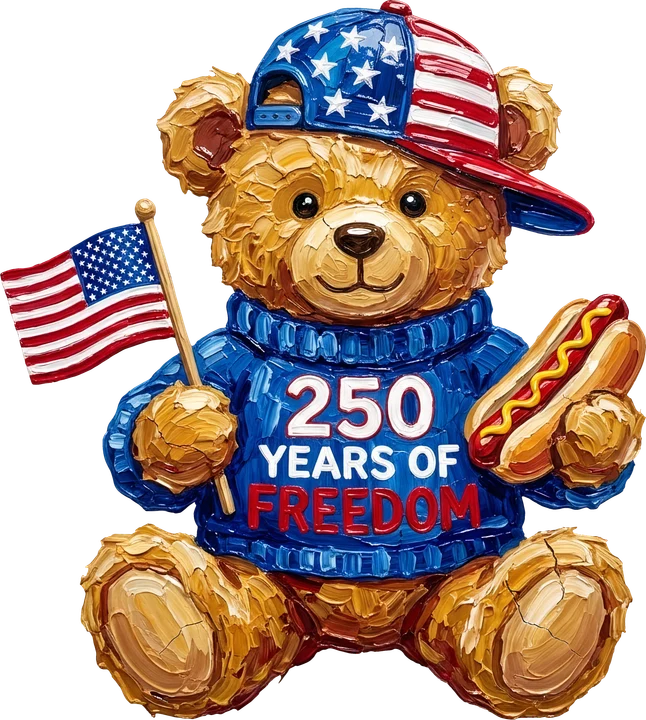 Patriotic Teddy Bear DTF Transfer