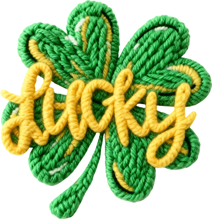 Đồ thủ công đan móc hình cỏ ba lá "Lucky" — Hình in chuyển nhiệt DTF