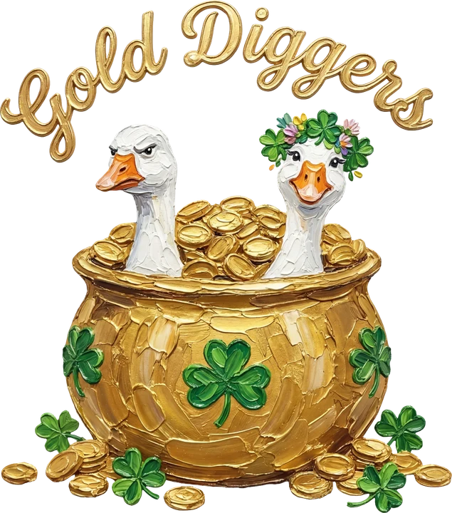Gold Diggers with Shamrocks DTF Transfer
