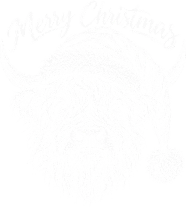 Buffalo in Santa Hat DTF Transfer