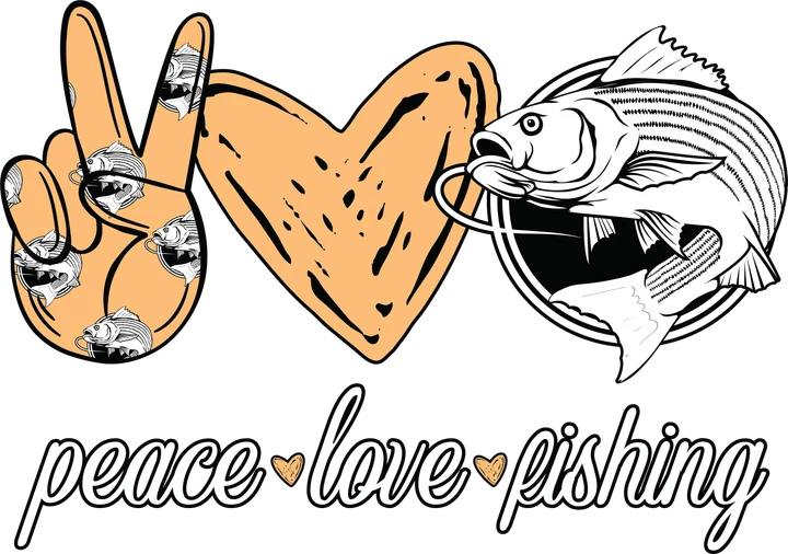 Peace Love Fishing DTF Transfer
