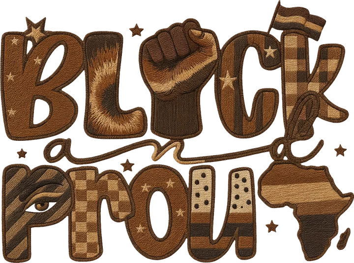 Black and Proud Lettering DTF Transfer
