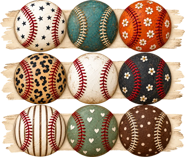 Vintage Baseballs DTF Transfer
