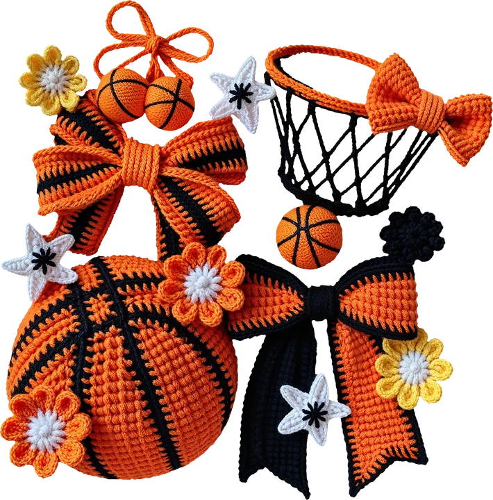 Basketball Bow and Flower DTF Transfer