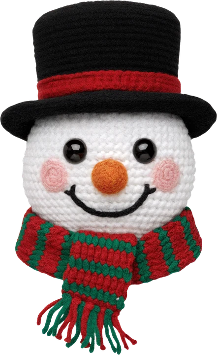 Yarn snowman na may sombrero — DTF Transfer