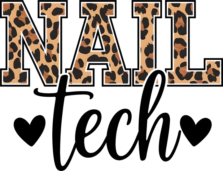 Nail Tech Leopard Print DTF Transfer