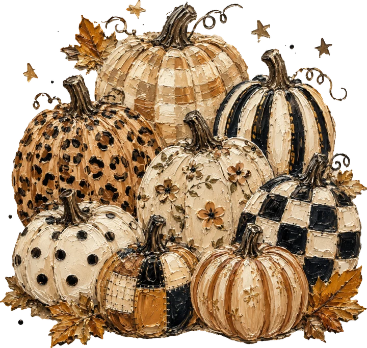 Citrouilles en patchwork et à motifs léopard — Transfert DTF