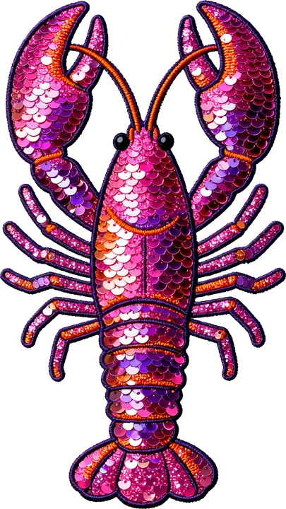 Sparkly Pink Lobster DTF Transfer