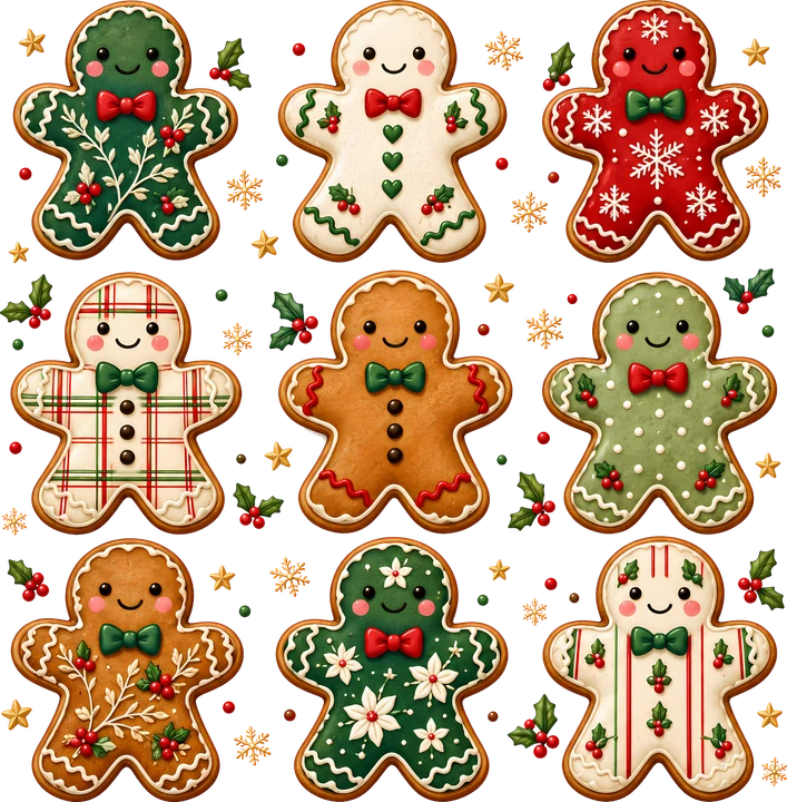 Gingerbread Men DTF Transfer