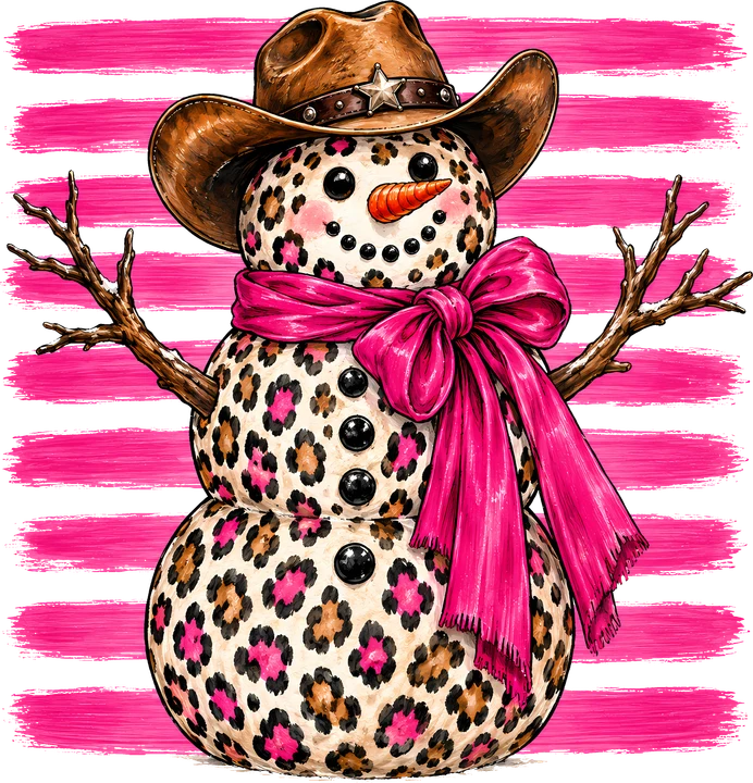Hombre de nieve vaquero — Transfer DTF