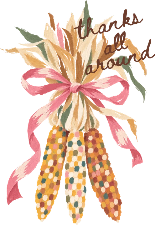 Cornucopia with Pink Bow DTF Transfer