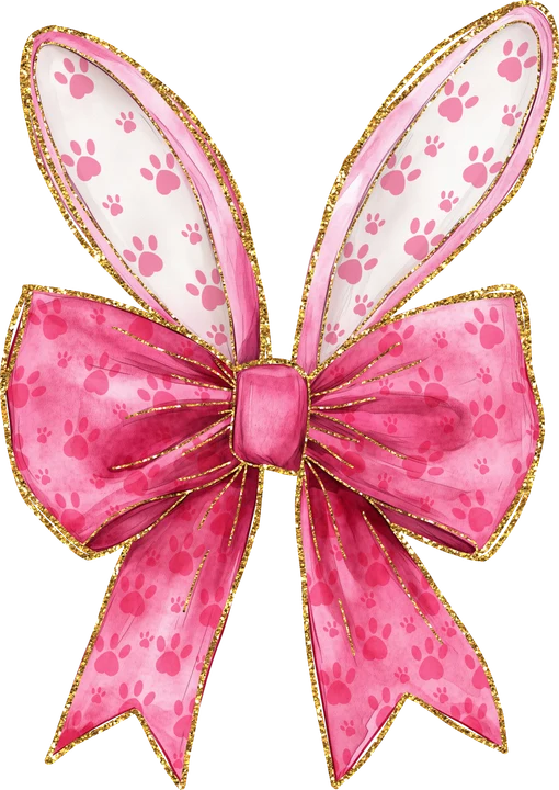 Pink Bunny Ears Bow DTF Transfer