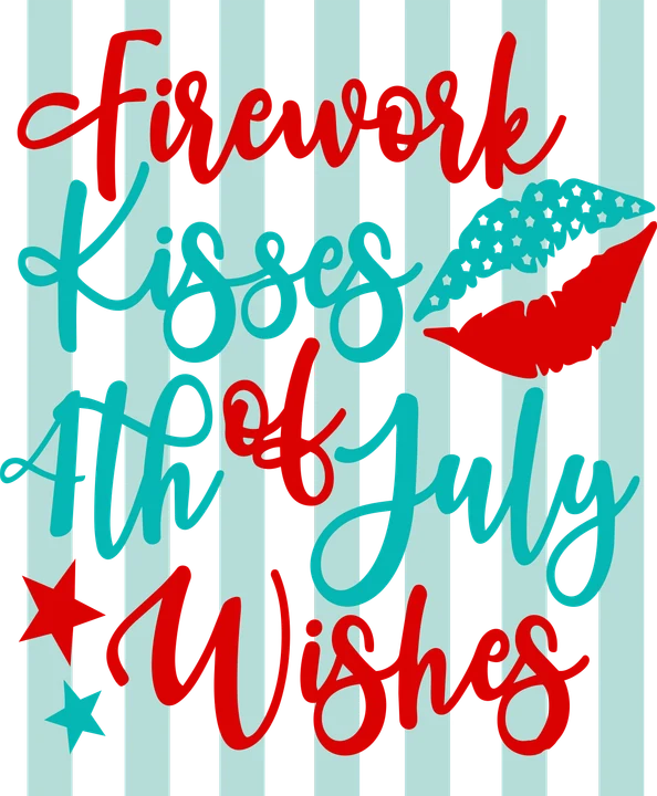 Firework Kisses 4th of July DTF Transfer