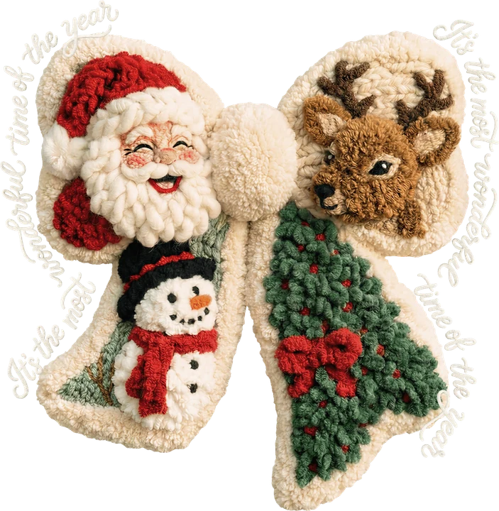 Santa Deer Snowman Tree DTF Transfer
