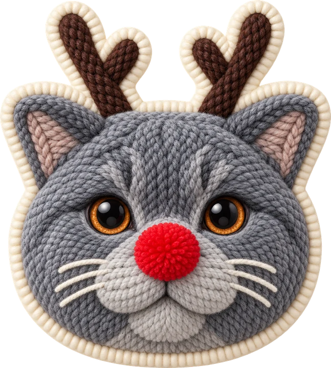 Reindeer Antler Cat DTF Transfer
