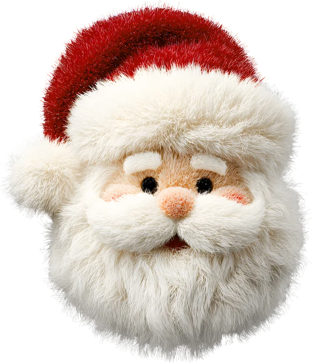 Fuzzy Santa Face DTF Transfer